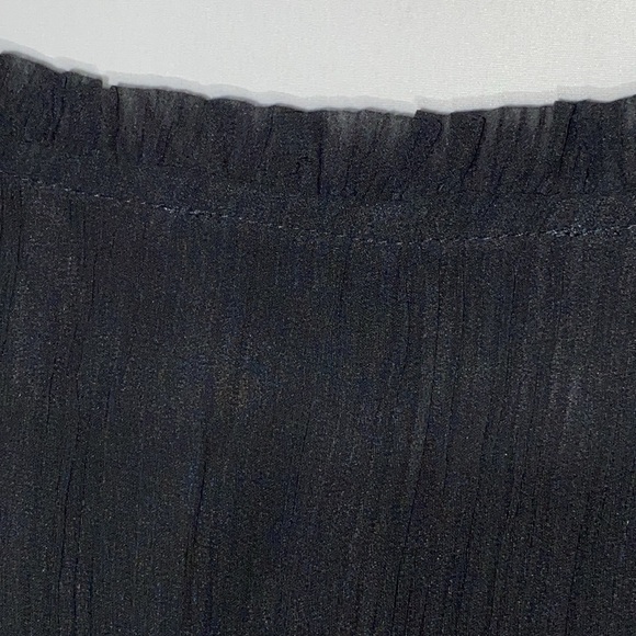 LOFT WO SIZE LG Black Cocktail Dress with Bishop Sleeves and Crew Neck pleated - Picture 14 of 14